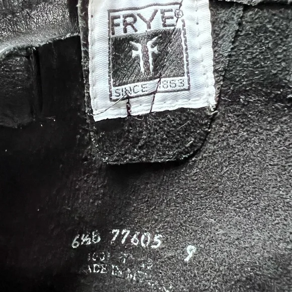 Frye Tall Black Veronica Slouch Black Leather Riding Boots Buckles Size Sz 6.5 - Picture 5 of 16